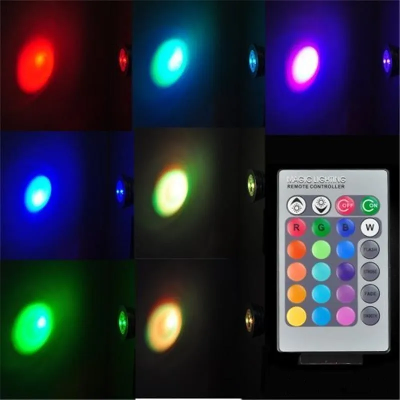 Светодиод RGB лампочки 3W 16 изменение цвета 3W светодиодные прожекторы RGB светодиодные лампы E27 GU10 E14 GU5.3 с 24 ключевым пультом дистанционного управления 85-265V