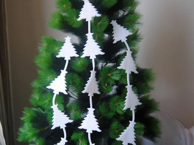 Flocon de neige/cloche/arbre 3D, 15 pièces, 0.6 mètres, pendentif en forme de goutte, guirlande de sangle, décoration d'arbre de noël, décoration de lieu de vacances