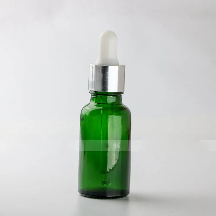 Wholesale 20ml Glass Liquid Pipette Bottles 20 ml Green Eye Dropper Oil Drop Bottles Aromatherapy Packing Bottles 5 Caps to choose