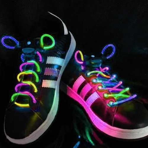 Novelty Lighting LED Blinkande Shoelaces Vattentät Lysande Fashion Light Up Casual Sneaker Shoe Laces Disco Party Night Glödande strängar