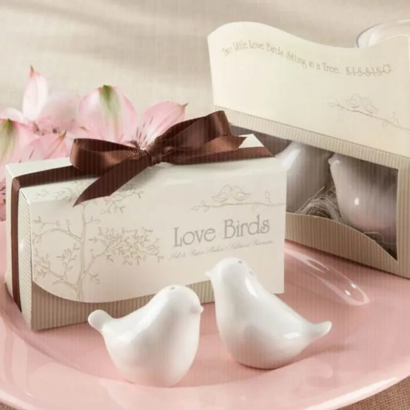 Spice Tools Ceramic Love Birds Salt and Pepper Shaker Party Wedding Favors