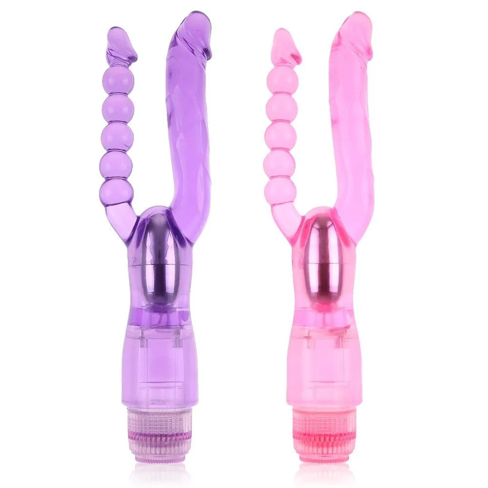 Autres produits sexuels étanche Double vibrant Vaginal Anal G Spot gode coq vibrateur masseur jouet # R410