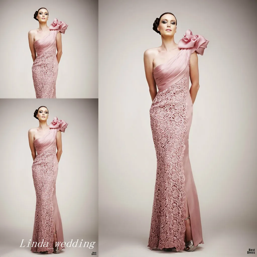 Nieuwe Tony Ward Avondjurk Haute Couture Mermaid One Shoulder Long Lace Party Town Vrouwen Jurk