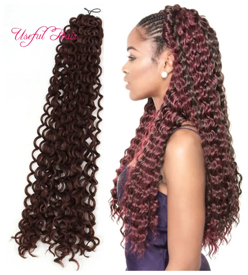DHgate Ombre Curly Water Wave Synthetic Hair Weave 18 Inch Hair Products