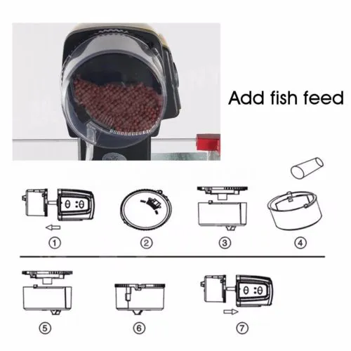 LCD Display Auto Fish Feeder Aquarium Tank Fish Food Automatic Timer Feeding Supplies for Fish Shrimp Turtle AF2009D1066653