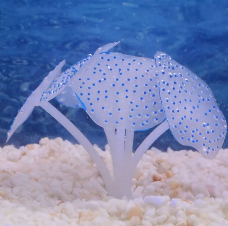 Sucker Coral Aquarium Sztuczne Koral Silikonowa roślina z frajerem Ornament Wodny Krajobraz Dekoruj Fish Tank Akcesoria Akwarium G952