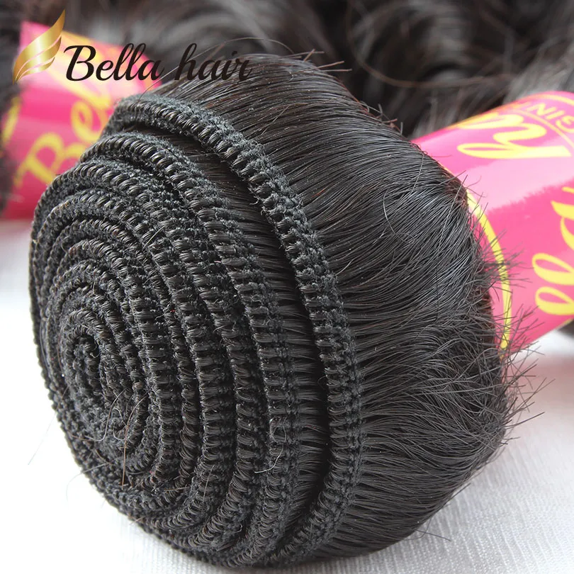 9A Brazilian Hair Bundle Quality Human Hair Extensions Natural Black Color Water Wave Wavy 3 Bundles Weaving Bouncy Curl