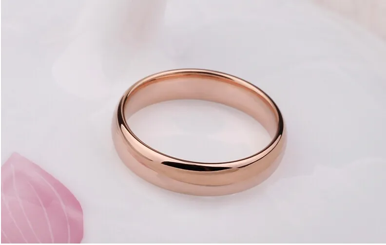 Never fading Titanium lovers 6mm thick ring real rose gold plated finger ring men women wedding ring USA SIZE