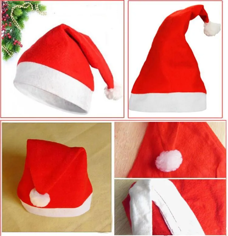 New Christmas Cosplay Hats Thick Ultra Soft Plush Santa Claus hat 28*37cm Cute adults Christmas cap Christmas Supplies