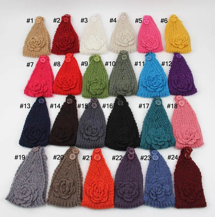 New fashion Women's Fashion Wool Crochet Headband Knit Hair band Flower Winter Ear Warmer 