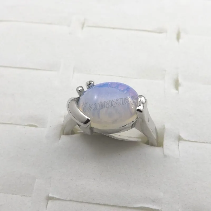 Natural Opal Gemstone Rings Fashion Jewelry Women's Ring Bague 