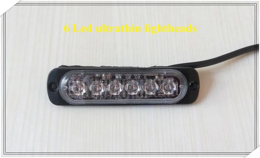 높은 강도 6W LED 자동차 표면 장착 그릴 빛, LED 외부 경고등, lightheads, 22flash, 방수, 2 개 / 1lot