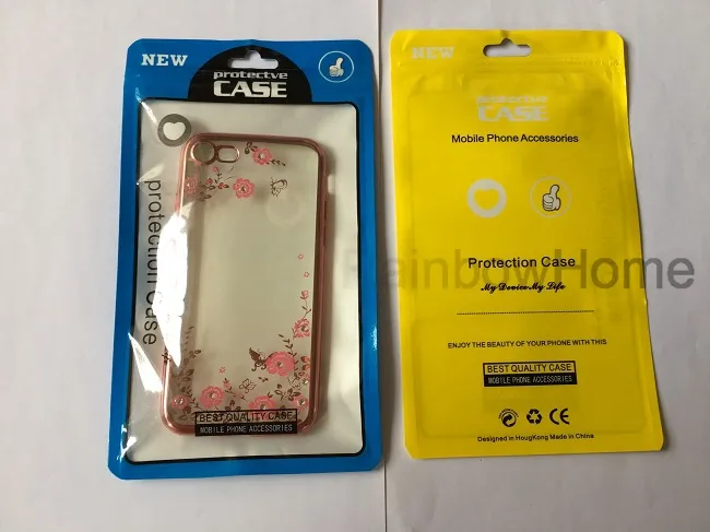 Zip Zipper Lock Plastpåse Retail Package Box Opp Bag för iPhone XS Max XR 8 plus Samsung S8 S9 Telefon Läderfodral