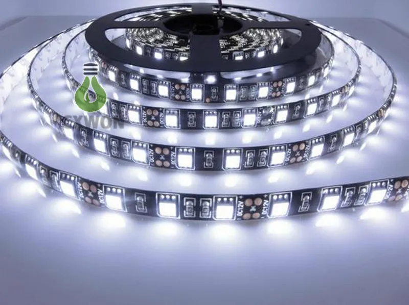 Preto PCB LED Tiras 5050 RGB IP65 À Prova D 'Água DC12V 300led 5 m Flexível LED tira luzes 100 m lot7921365