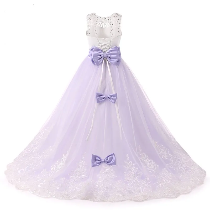 Abiti da spettacolo fatti a mano in due pezzi con giacca Abiti da ballo Ragazze Flower Girl Abito da prima comunione matrimoni Abito formale 202901