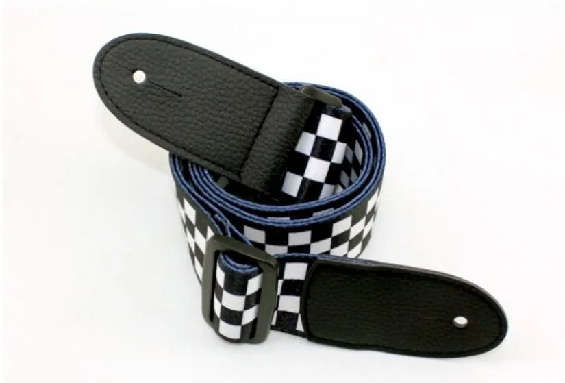 High Quality Black-and-white lattice strap Acoustic electric guitar bass strap musical instruments accessories