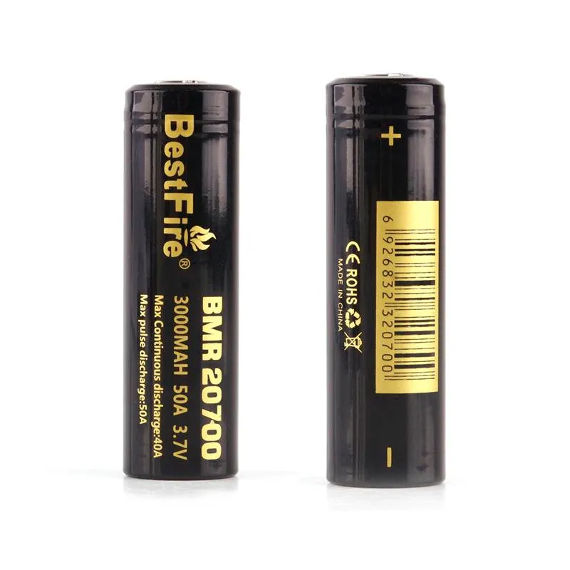 100% Original Bestfire 20700 batterie 3000mAh 50A haute Drian Rechargeable Lithium plat Batteries Fedex livraison gratuite