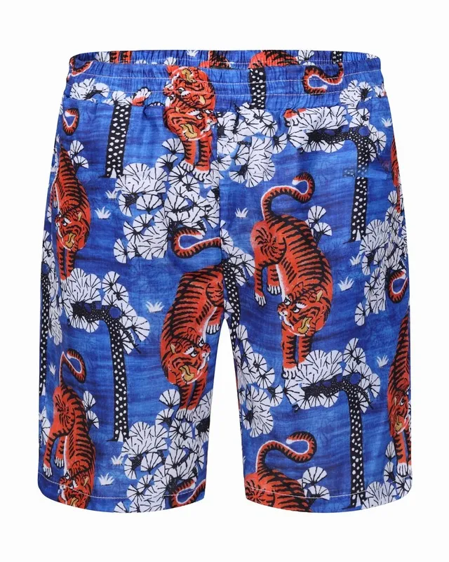 Pantalones cortos hombre 2017 Moda de verano Casual Tigre verde y tigre Pantalones cortos