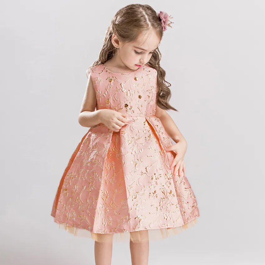 Enfants filles robe enfants vêtements broderie princesse robe bronzant enfant vêtements robes pour filles