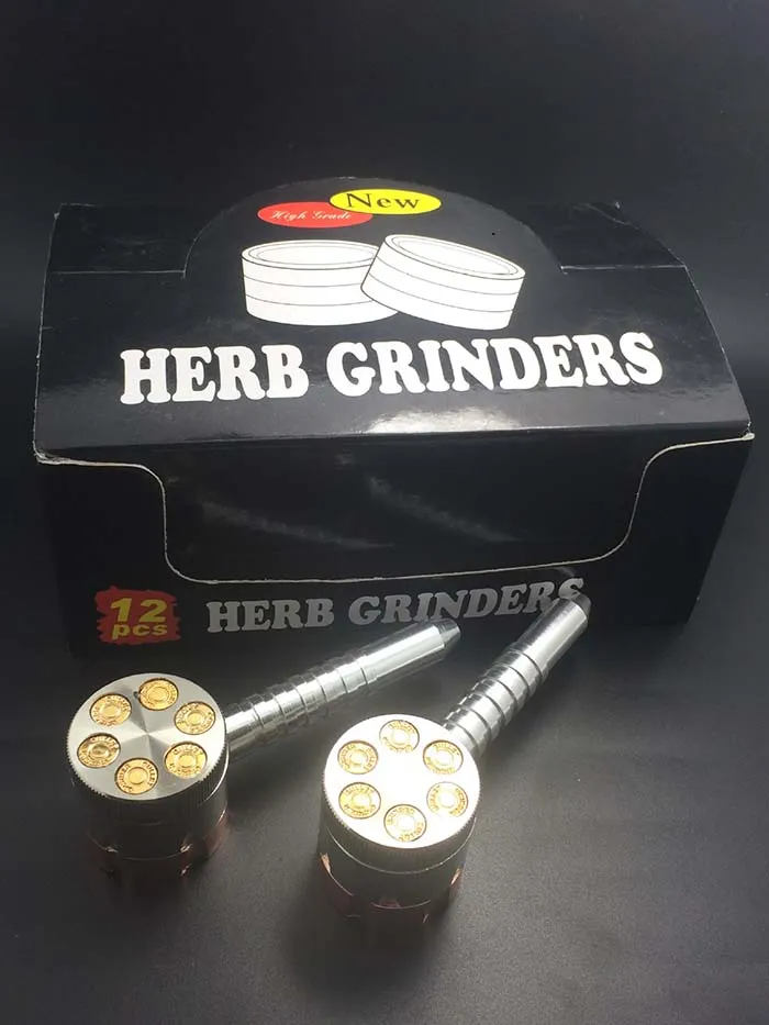 6 Shooter Handpijp met metalen kruidenmolen Sigaretten Tabak Rookpijp Set Herb Minder met Filter Net Dry Herb Vaporizer9692012