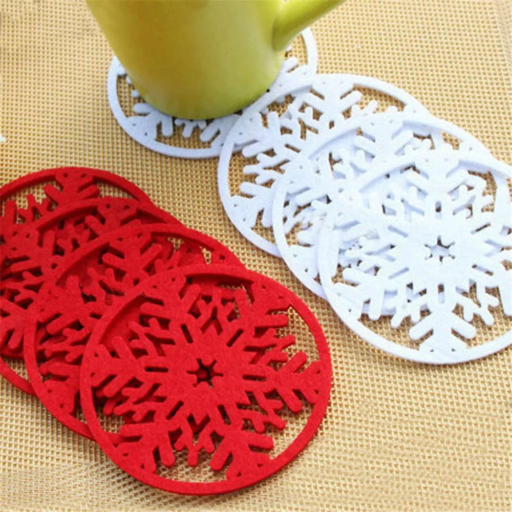 Wholesale Christmas Decorations: Set Of 10 Snowflake Cup Mats, Festive Dish Tray Pads For Holiday Party Decor From Bethang258, $17.44 | DHgate.Com