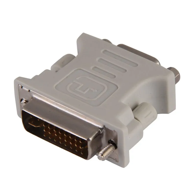 Freeshipping 50 pcs VGA Fêmea para DVI 24 + 5 Pinos Adaptador Macho para 15 Pin VGA Feminino Conversor Extender Conector