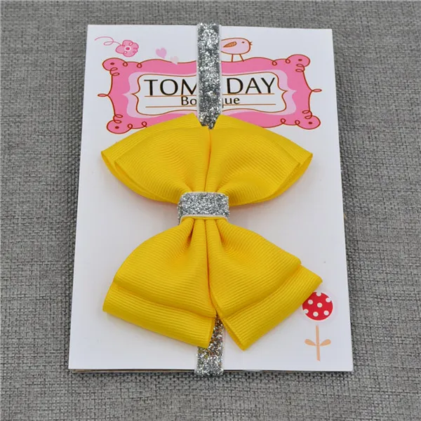 196 Couleur Nouveau Baby Baby Bow Flower Band Silver Ribbon Hair Band Accessoires de cheveux bricolage faits à la main pour les enfants pour les enfants pour tout-petit 30p6756453