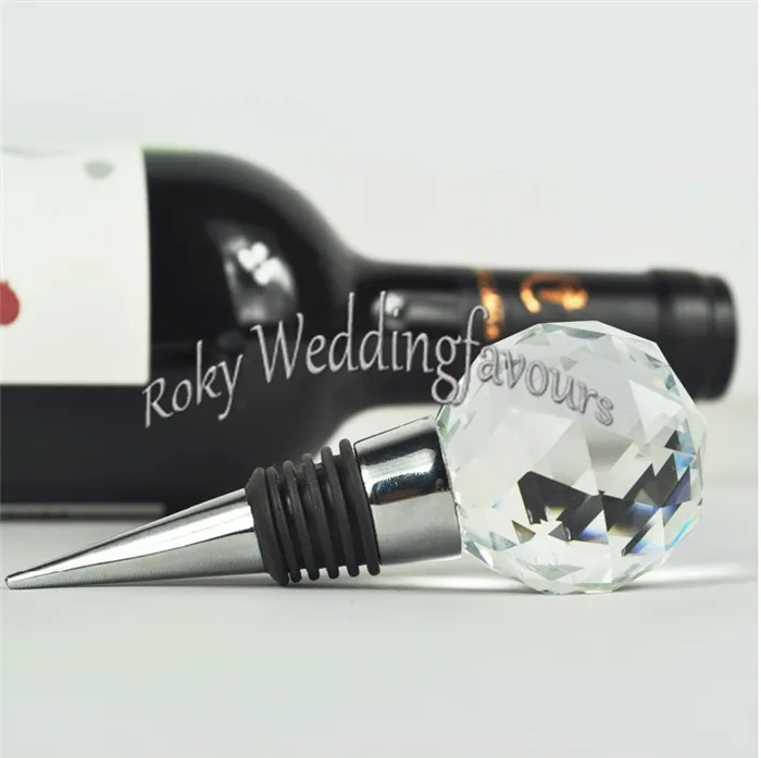 100 sztuk Crystal Ball Bottle Korek Korek Ślubny Favors Rocznica Partia Favors Korek wina Cystal Giveaways Bridal Prysznic