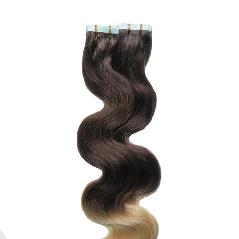 Estensioni dei capelli Ombre Nastro brasiliano onde del corpo nelle estensioni dei capelli umani 2613 Biondo Applicare nastro adesivo Trama della pelle Capelli 100 g 40 pezzi 8506184