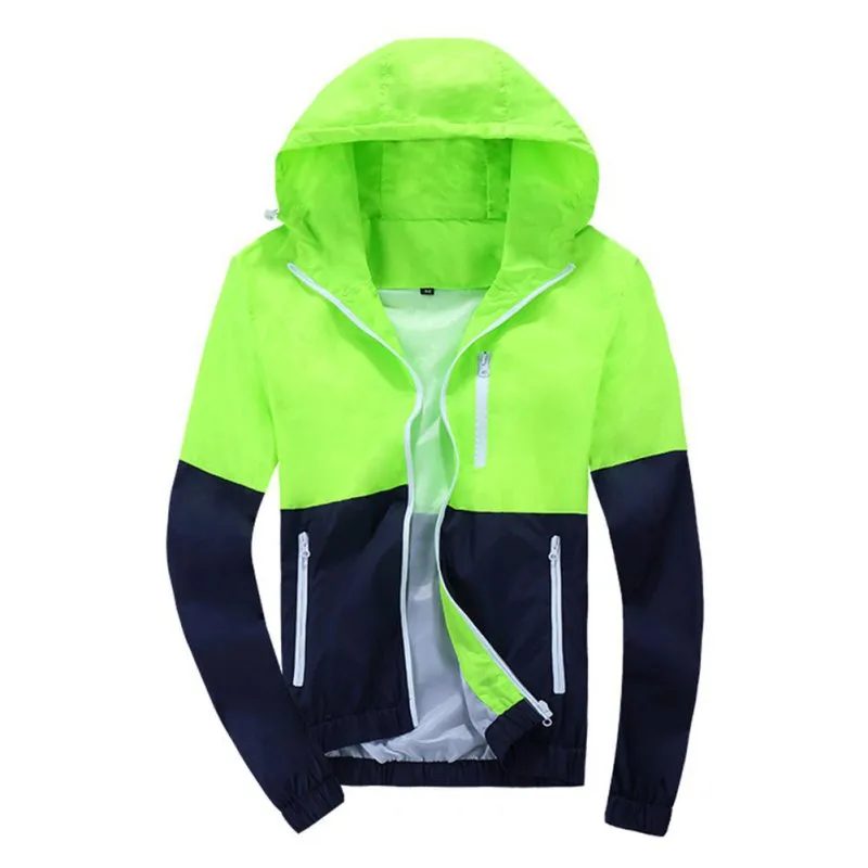 Windbreaker Jackets Spring Autumn Brand Men Women Unisex Basic Coats Hooded Jackets Fashion Thin Zipper Coat Outerwear Clothing