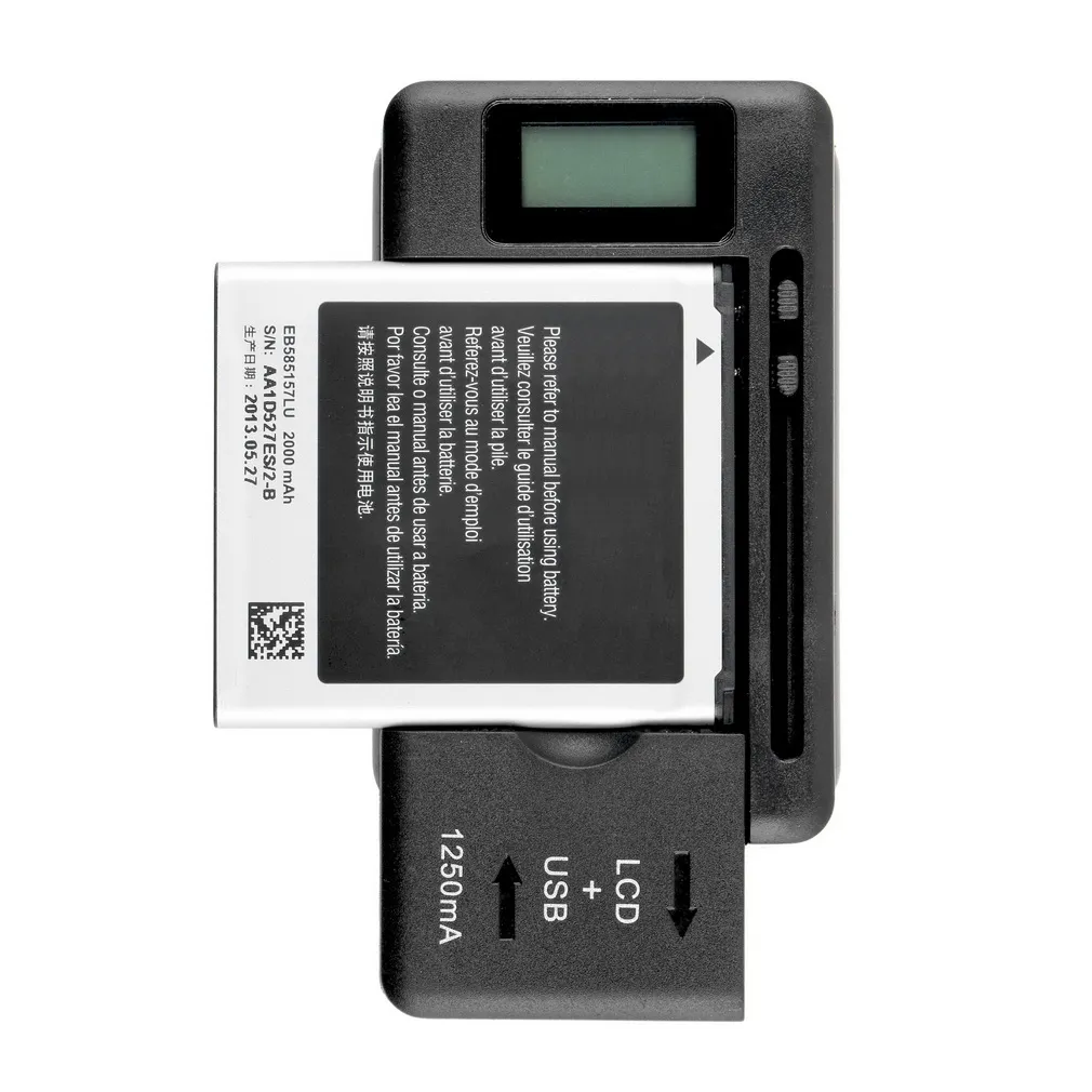 AD-11 AD07 4.2V 600mah Mobile Universal Battery Charger LCD Indicator Screen USB-Port 1250MA Output For Cell Phones LG Nokia Samsung Cannon