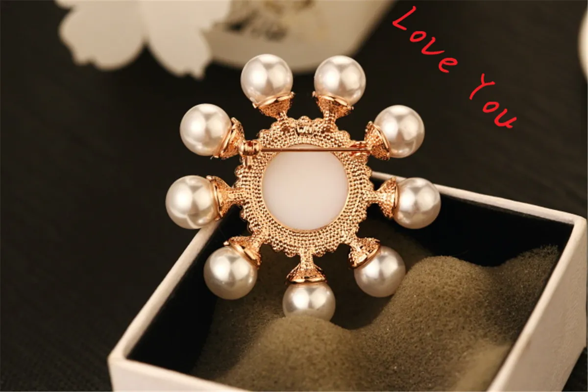 Luxo Pérola girassol Broches para Mulheres Moda banhados a ouro Vintage broche de cristal cachecol fivela Jóias indiana 2016 Agora