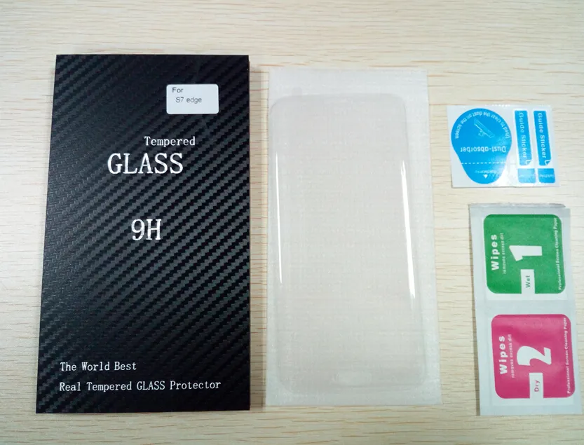 Protezione per schermo intero da 0,2 mm / 0,3 mm Copertura in vetro temperato Protezione per schermo curvo a schermo intero per bordo Samsung S7 Con confezione al dettaglio / scatola di legno
