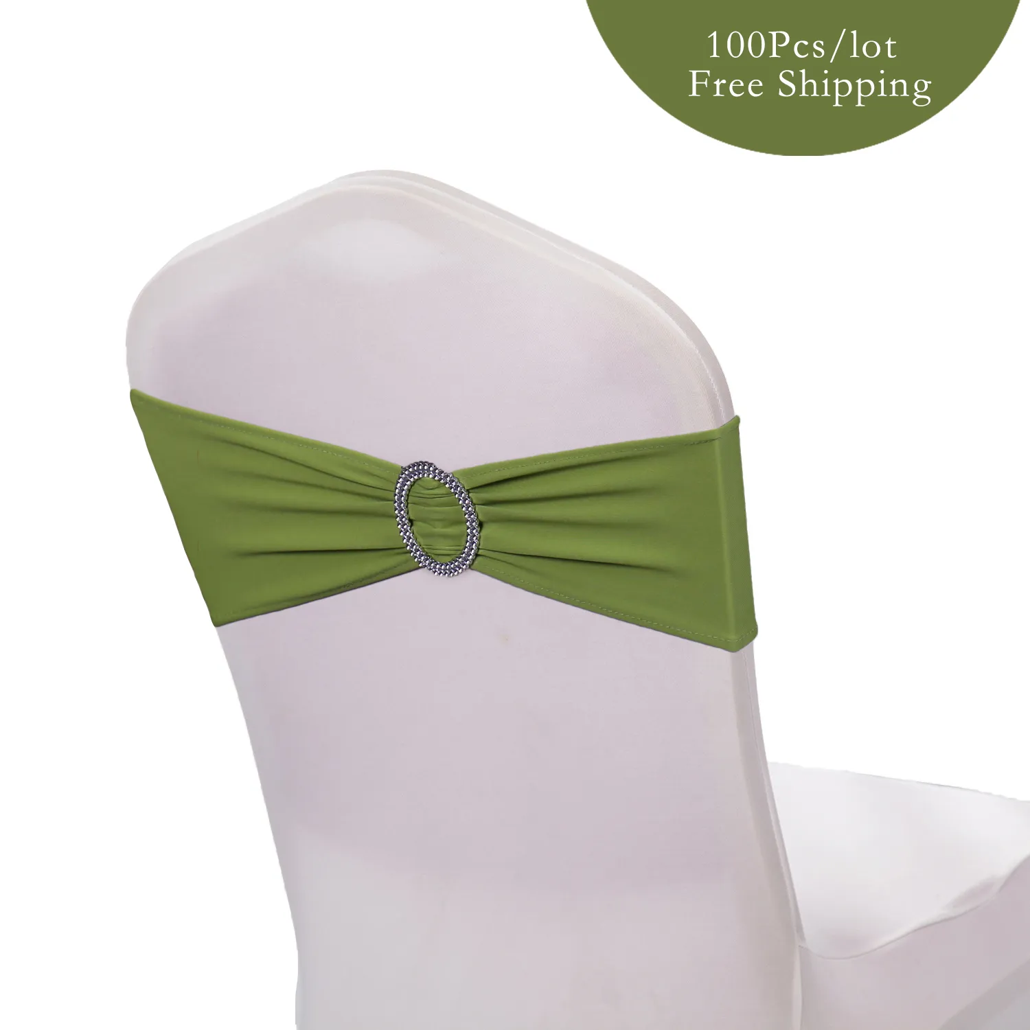 lot de chaise de mariage Band Bow Spandex Lycra Chaise de mariage Couverture Couverture Sash Band7189823