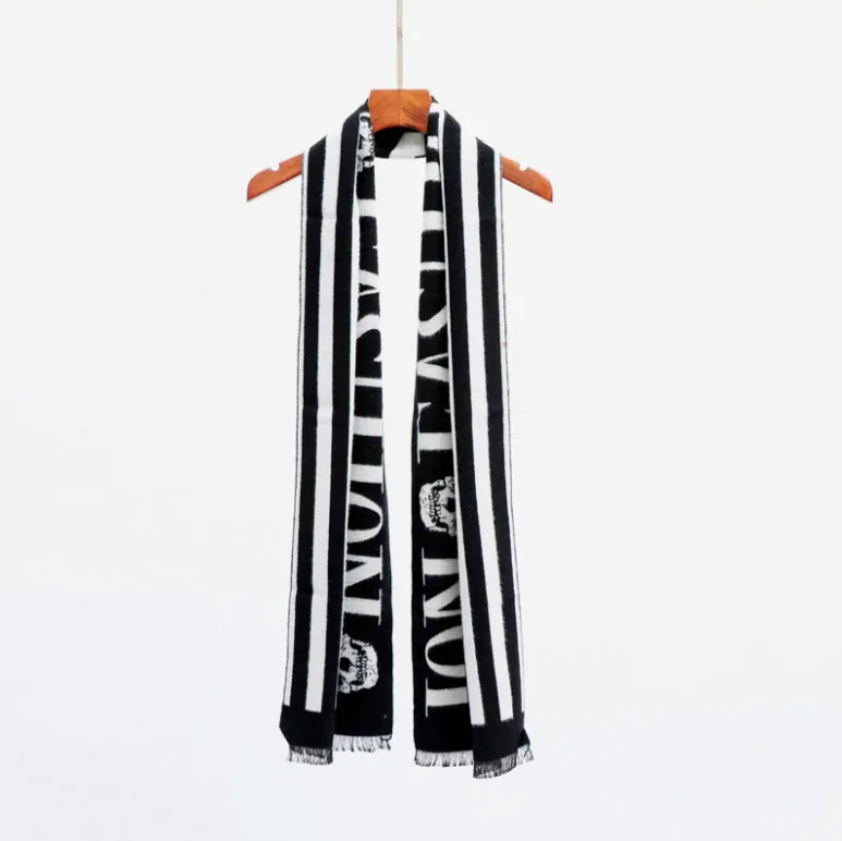 Men Scarf Letteres And Skull Scarves Men Shawls Fashion Designer Wrap Men Casual Oversized Mufflers Cashmere