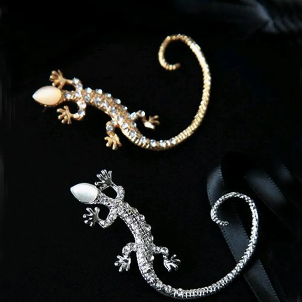 Модные серьги-вкладыши серьги-гвоздики серьги золотые посеребренные ящерица серьги-гвоздики супер мило кристалл клип на серьги для женщин ювелирные изделия