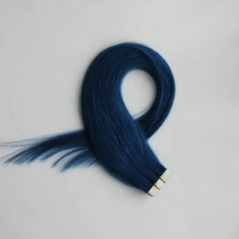 İnsan saç uzantıları içinde mavi bant-remy brezilyalı düz saç 30g 40g 50g 60g 70g cilt atkı insan saç demetleri 20 adet