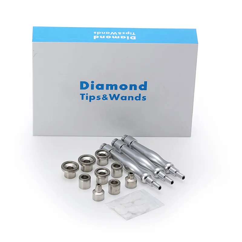 Microdermabrasion Diamond TipsWands с 9 шт. Diamond Tips 3шт. Жезлы Хлопковый фильтр для пилинга кожи Бесплатная доставка