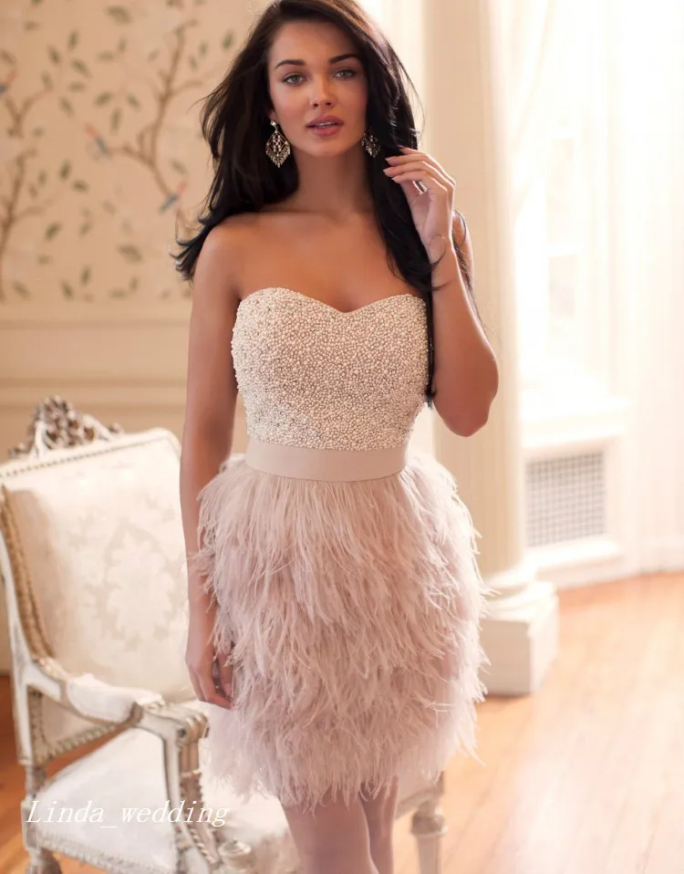open lace back dress Ostrich Feather Dress