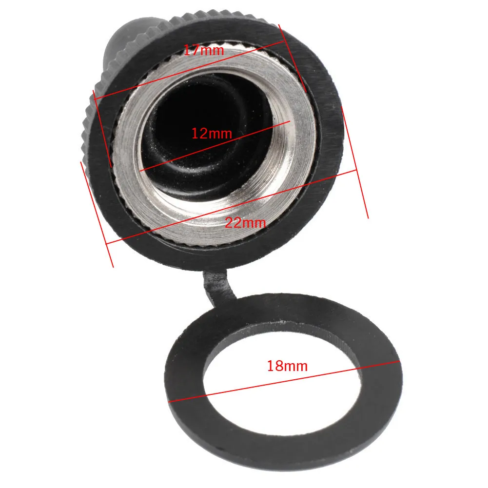 6mm, 12mm 블랙 러버 토글 대형 스위치 모자 방수 부트 커버 캡 B00076 BARD