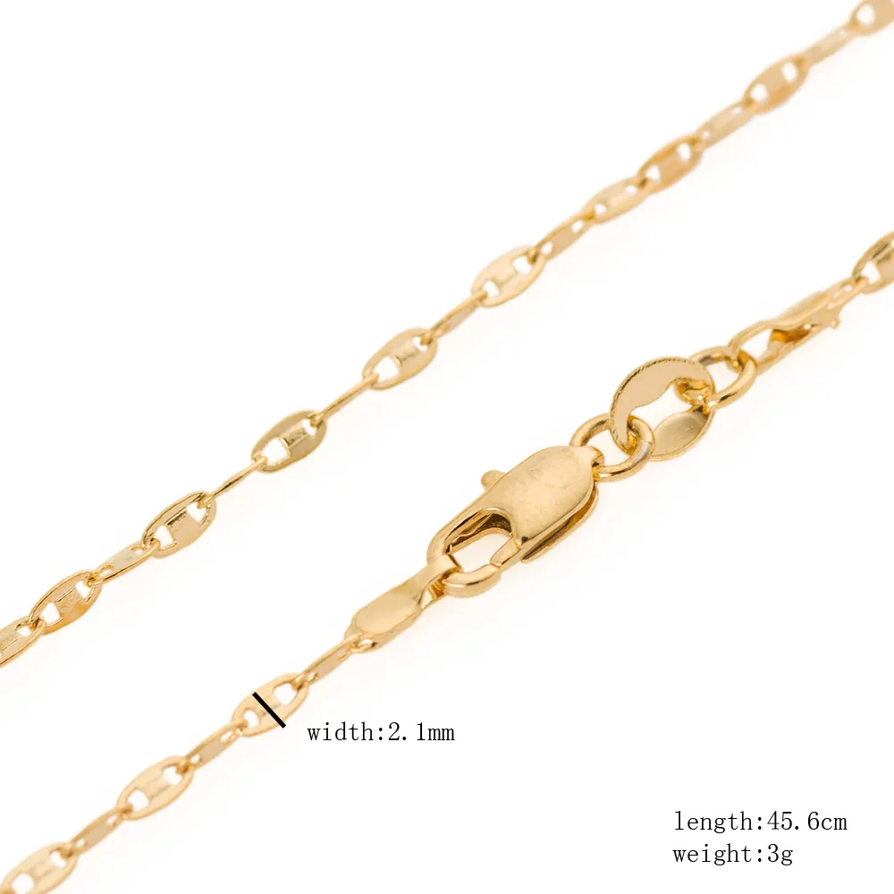 Estilo popular chinês de alta qualidade banhado a ouro cabo de cobre cadeia 18 k banhado a ouro par colar cheio de ouro colar de presentes de Natal selvagem