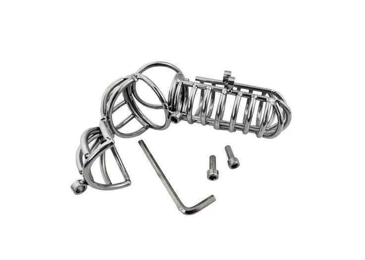 US New Sexy Men Stainless Male Chastity Cage Device Restraint CBT Fetish Gimp # R172
