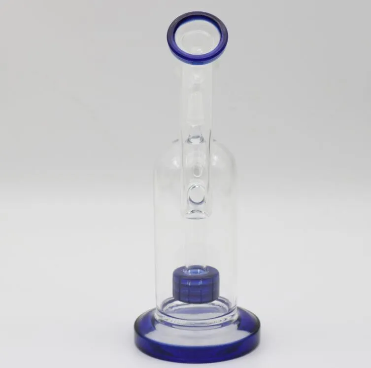 Royal Blue Hookahs Glas Vattenrör Joint Size 14.4mm Glass Bong Bubbler Däck Perclator Recycler Two Function DAB Oil Rigs Glass Bongs