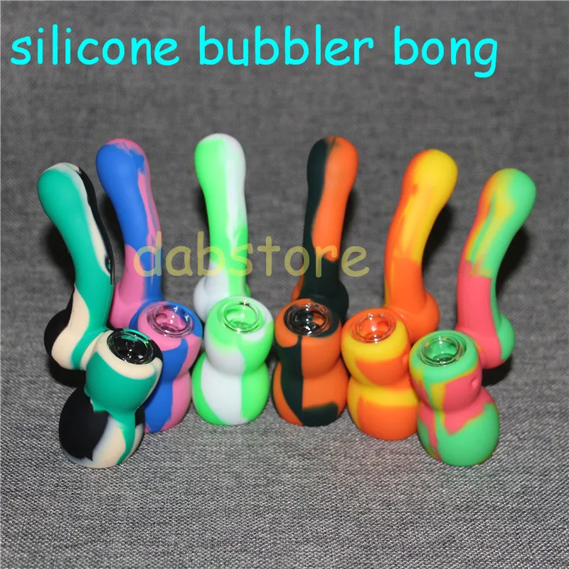 En gros Date Portable Incassable Silicone tuyau Fumer Des Conduites D'eau Lavable Pliable Coloré bécher bongs