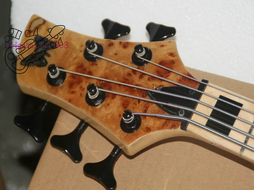 Custom 5 Strings Bass Guitar HOT SALE 5 strings Electric bass guitar Natural one piece body OEM available High Quality