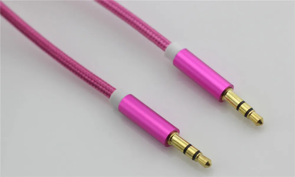 Unbroken Metal Fabric Braid Audio Aux Car Extension Cable 3.5mm male to male For Headphone ,Speaker , cellphone ,computer 