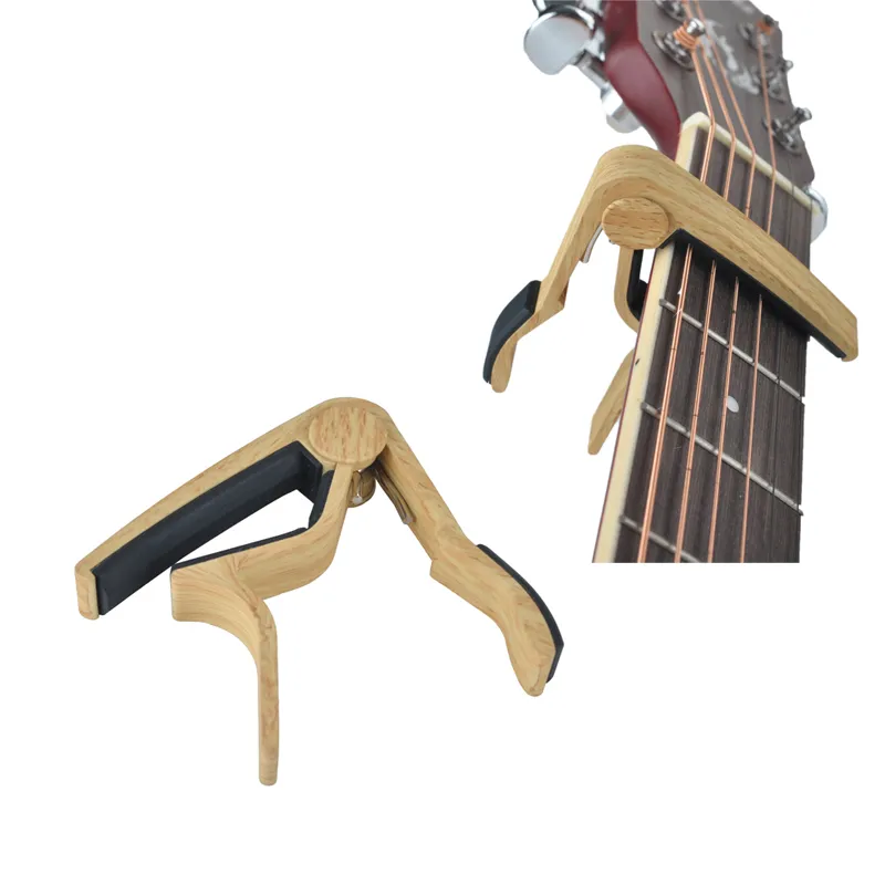 Capodastre de guitare acoustique à 6 cordes, à une main, changement rapide, haut Capodastre Wood9867774
