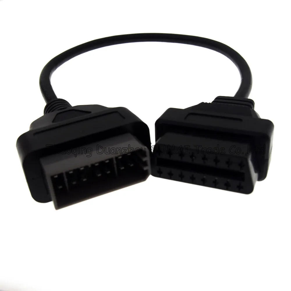 Goede kwaliteit 14-pins mannelijke tot 16-pin Vrouwelijke OBD2-kabelconnector, OBD1 / OBD2 Conversieplug voor NISSAN enz. CAR, auto-diagnose