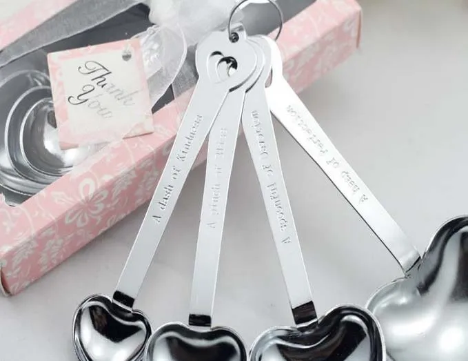 DHL 2016 Spoon favor Heart Shaped Measuring Spoons set Wedding Favors