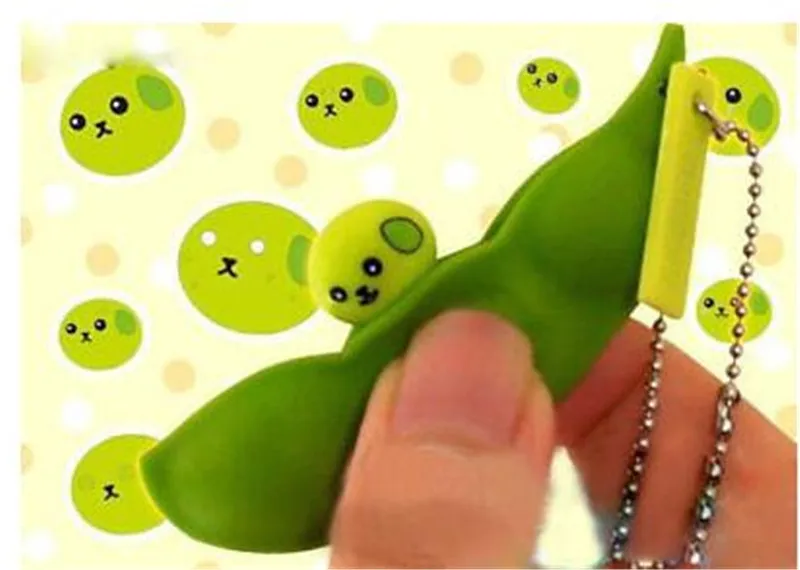 Hot Sale Extrusion Pea Bean Anti-Anxiety Stress Relieve Toy Keychain Keyring TO316